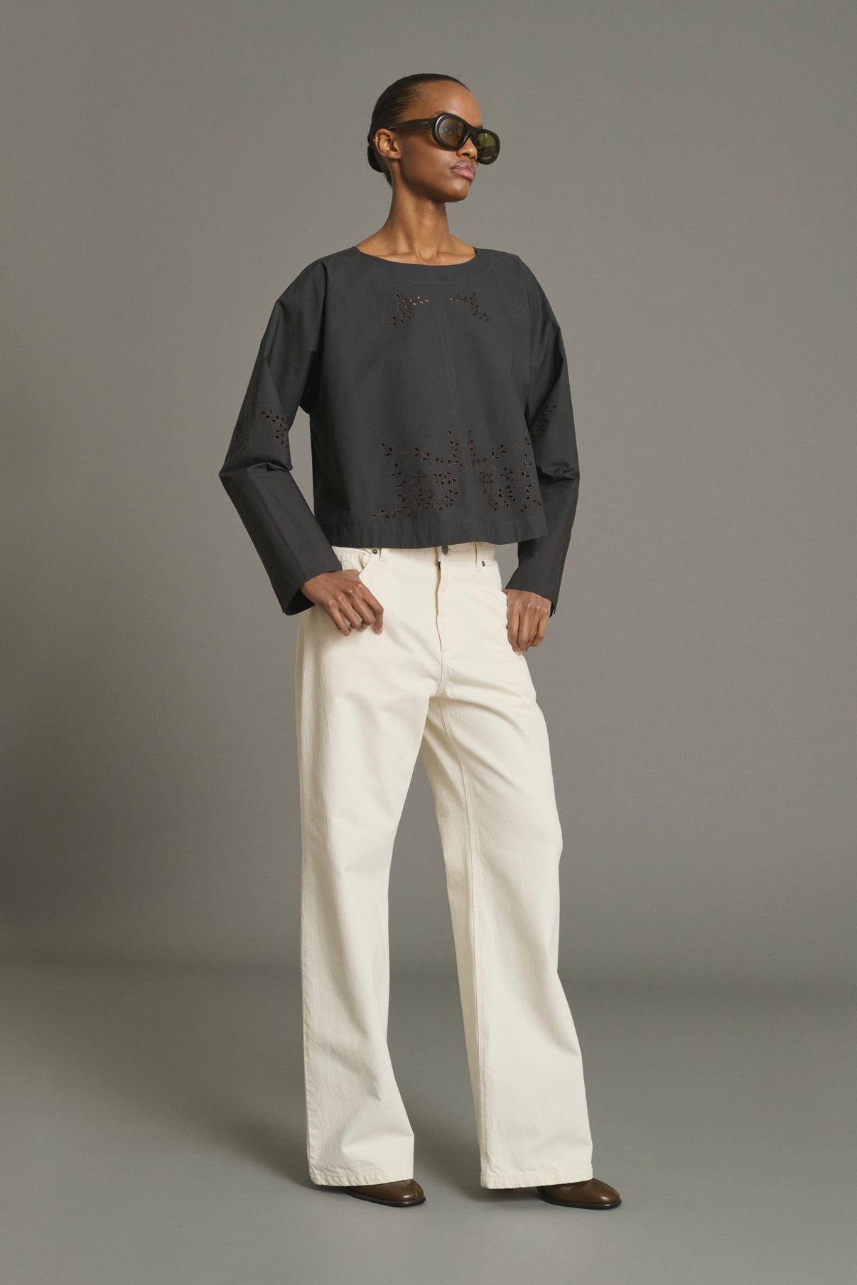 Blusa Hansel - Gris Antracita - Algodón - Mujer vue 2
