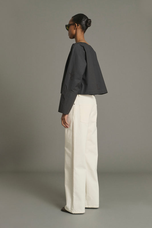 Blusa Hansel - Gris Antracita - Algodón - Mujer