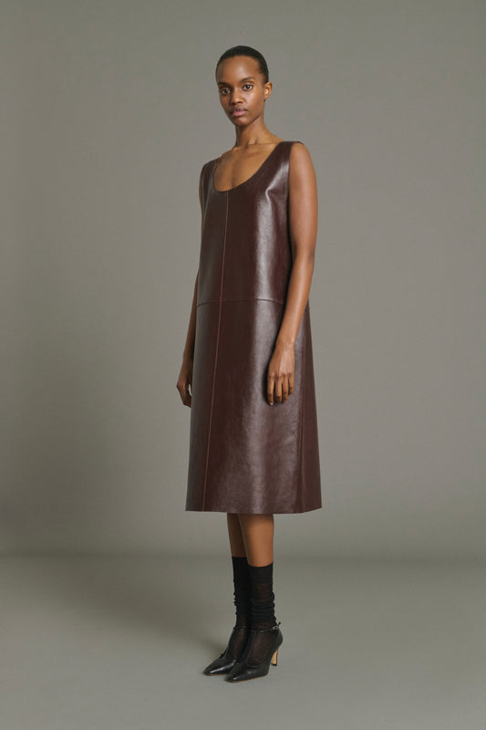 Vestido Joa - Burdeos - Cuero - Mujer