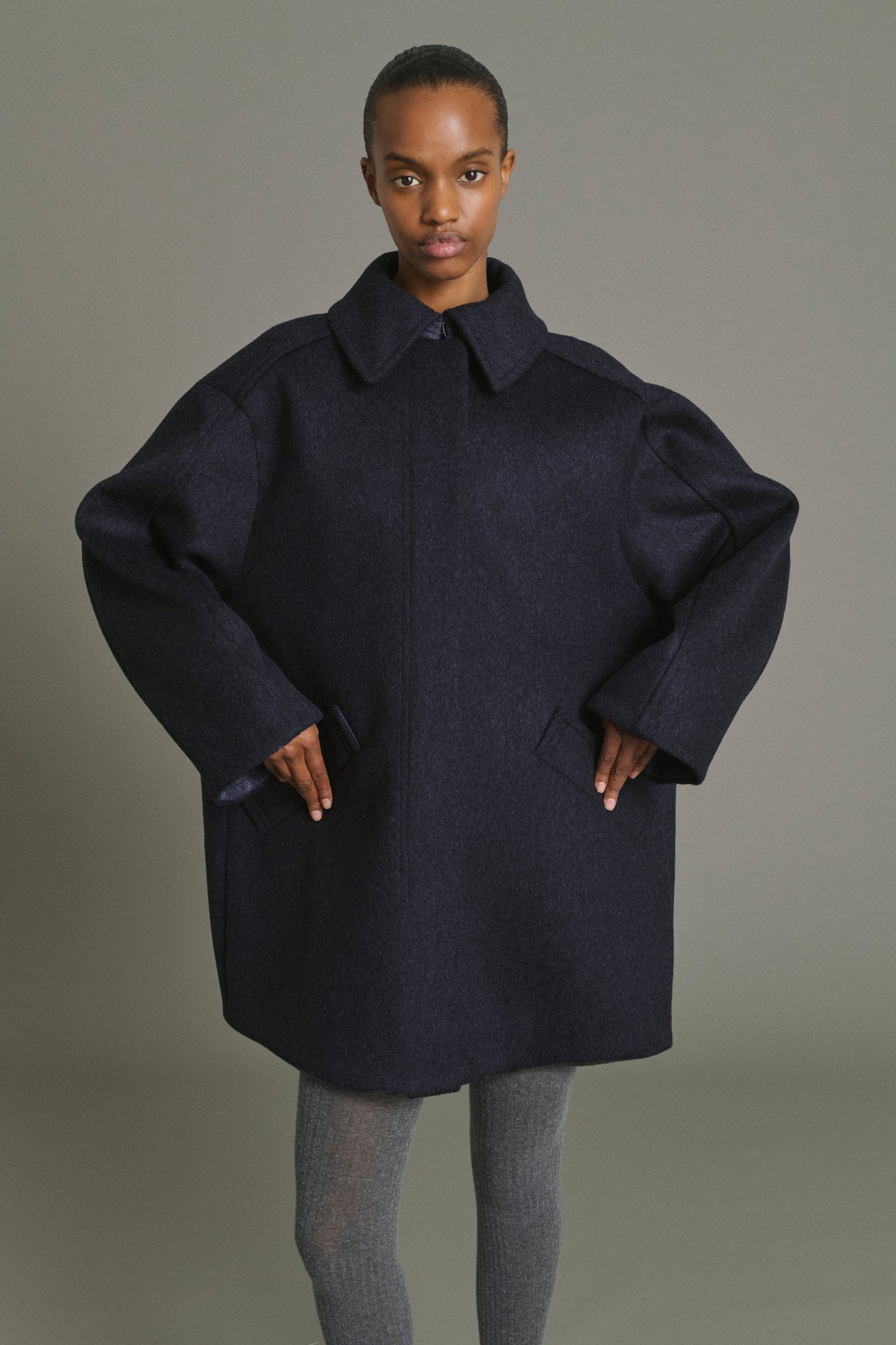 Abrigo Kasper - Dark Navy - Lana - Mujer