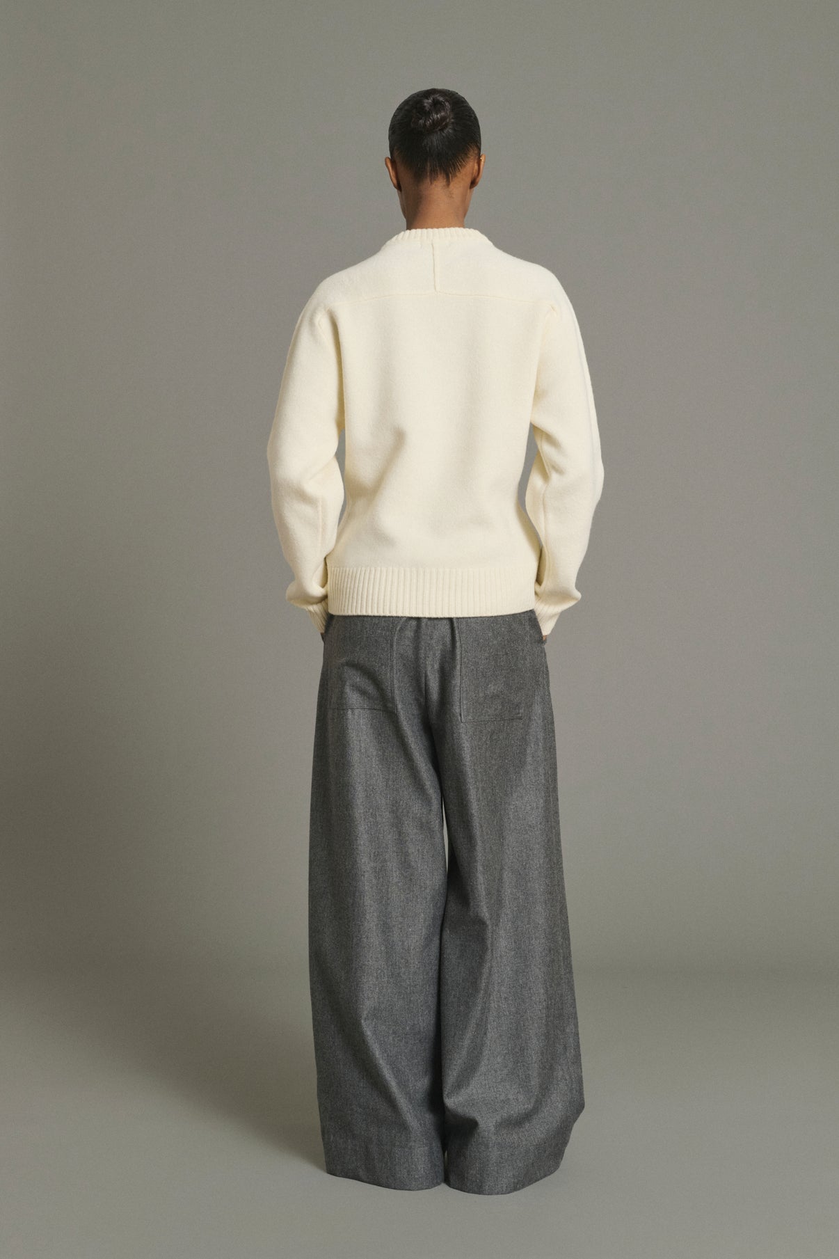 Pantalón Hugues - Gris jaspeado - Lana - Mujer vue 2