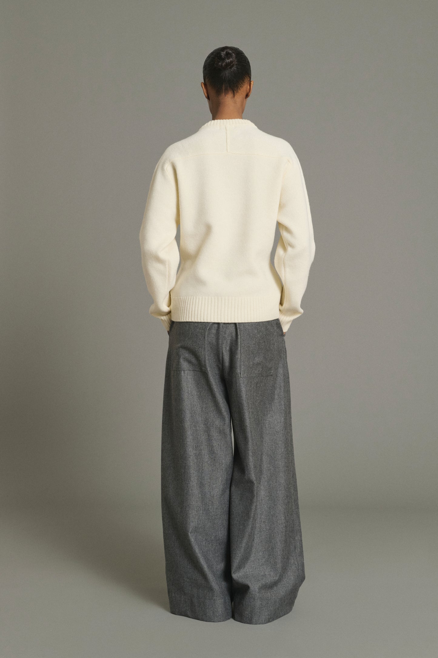 Pantalón Hugues - Gris jaspeado - Lana - Mujer
