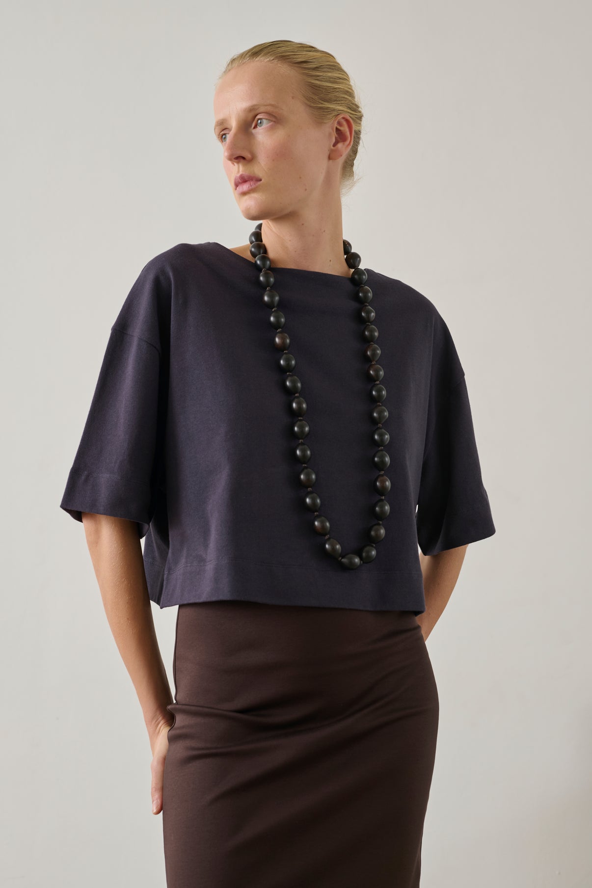 Camiseta Davina - Berenjena - Algodón - Mujer vue 1