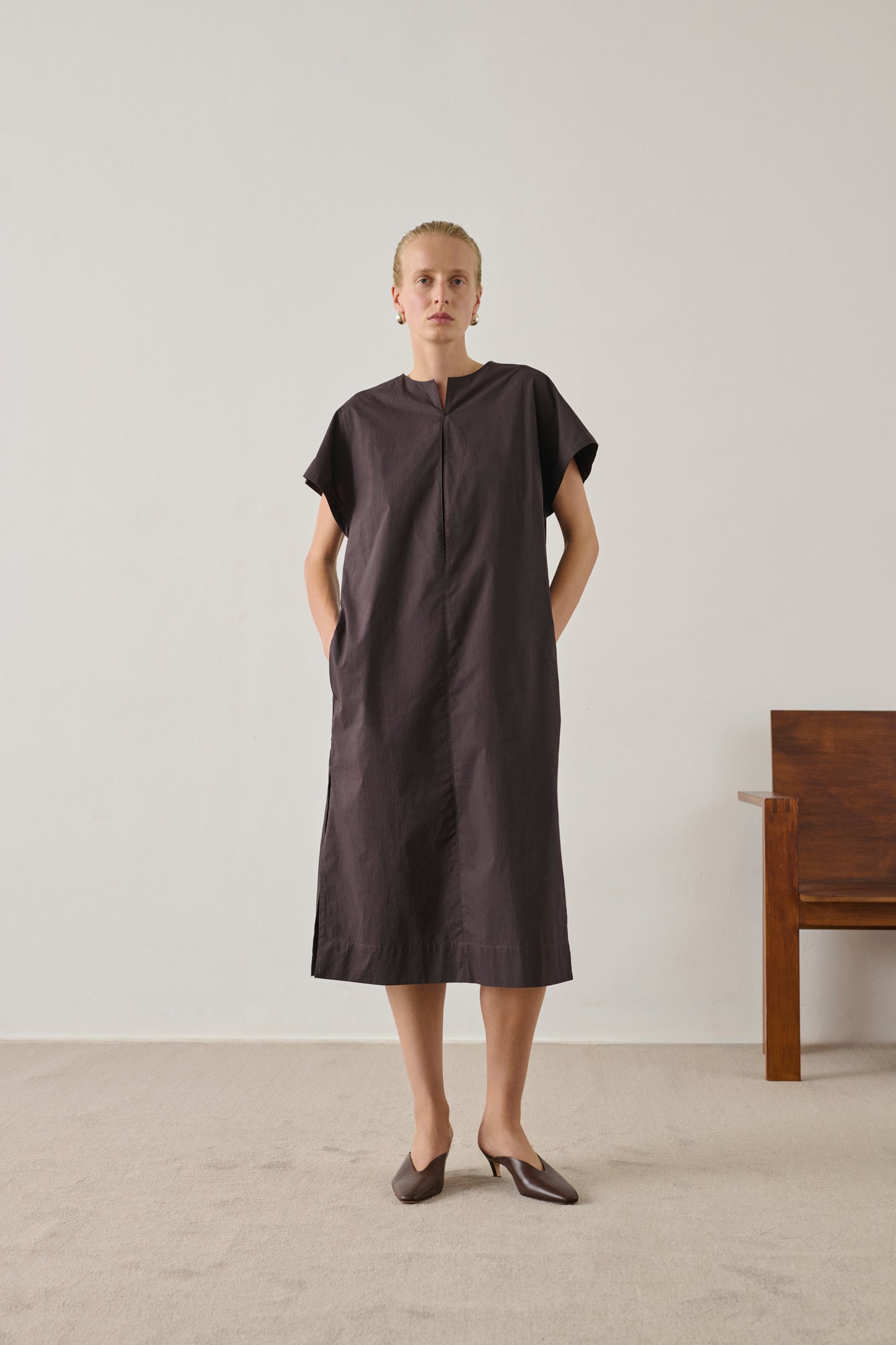 Vestido Ianni - Carbón - Algodón - Mujer