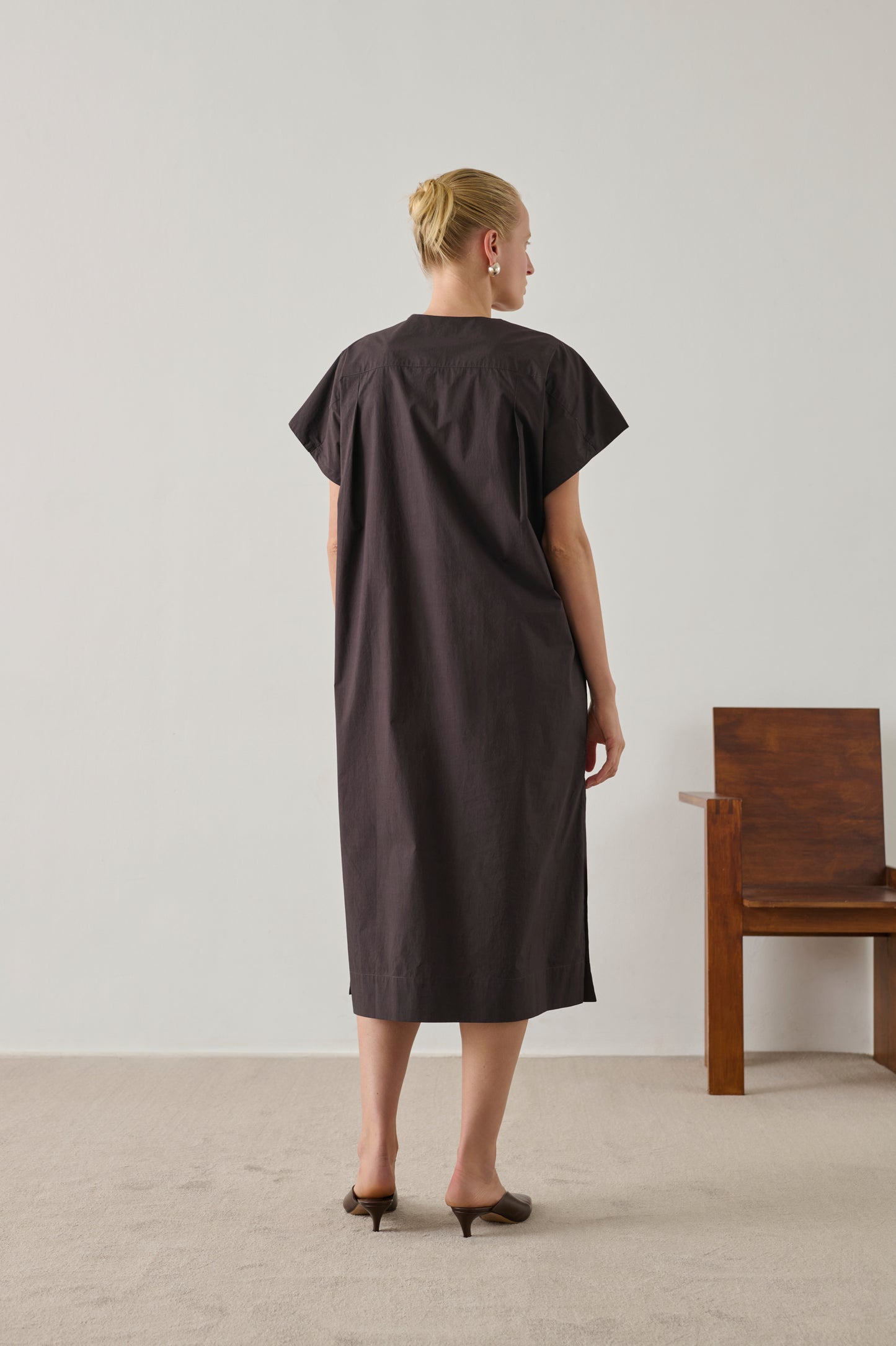 Vestido Ianni - Carbón - Algodón - Mujer