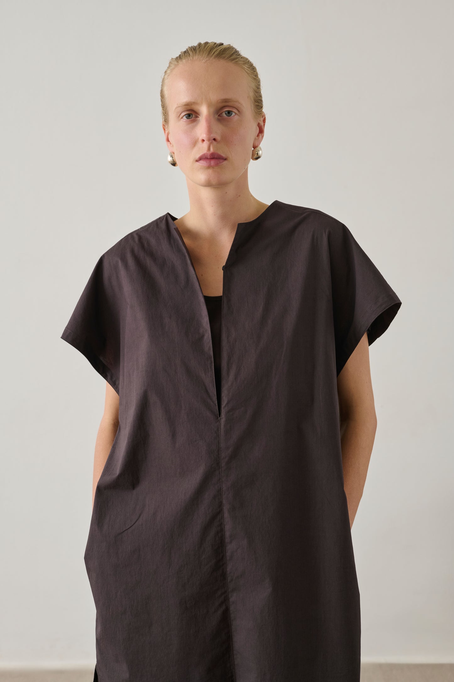 Vestido Ianni - Carbón - Algodón - Mujer