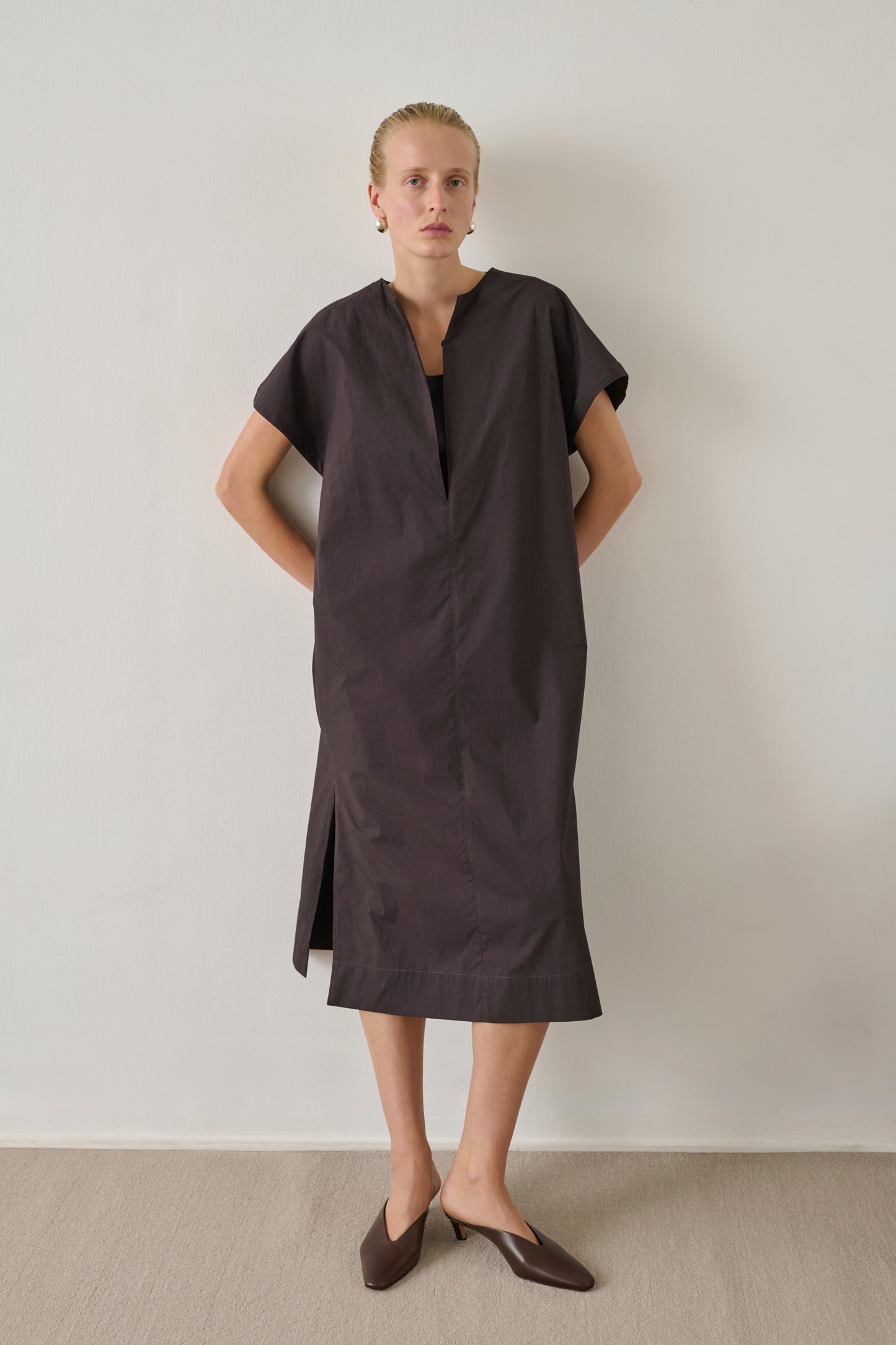 Vestido Ianni - Carbón - Algodón - Mujer