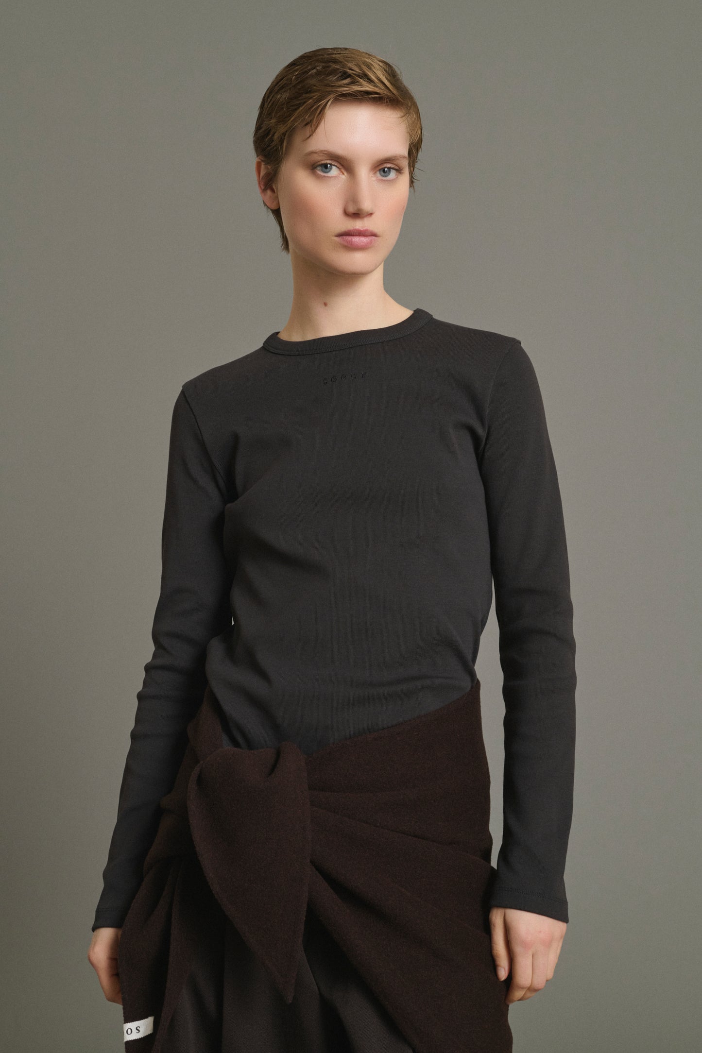 Camiseta Flavie - Carbón - Algodón - Mujer