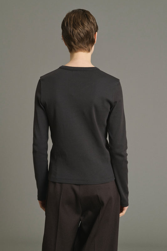 Camiseta Flavie - Carbón - Algodón - Mujer