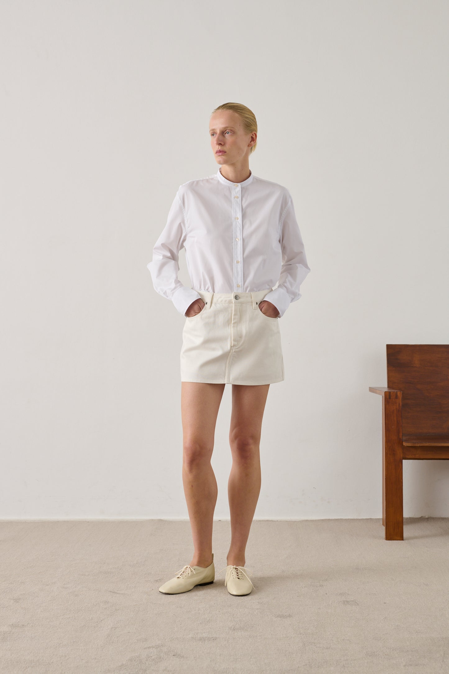Mini-Jupe Ivy - Blanc - Coton - Femme