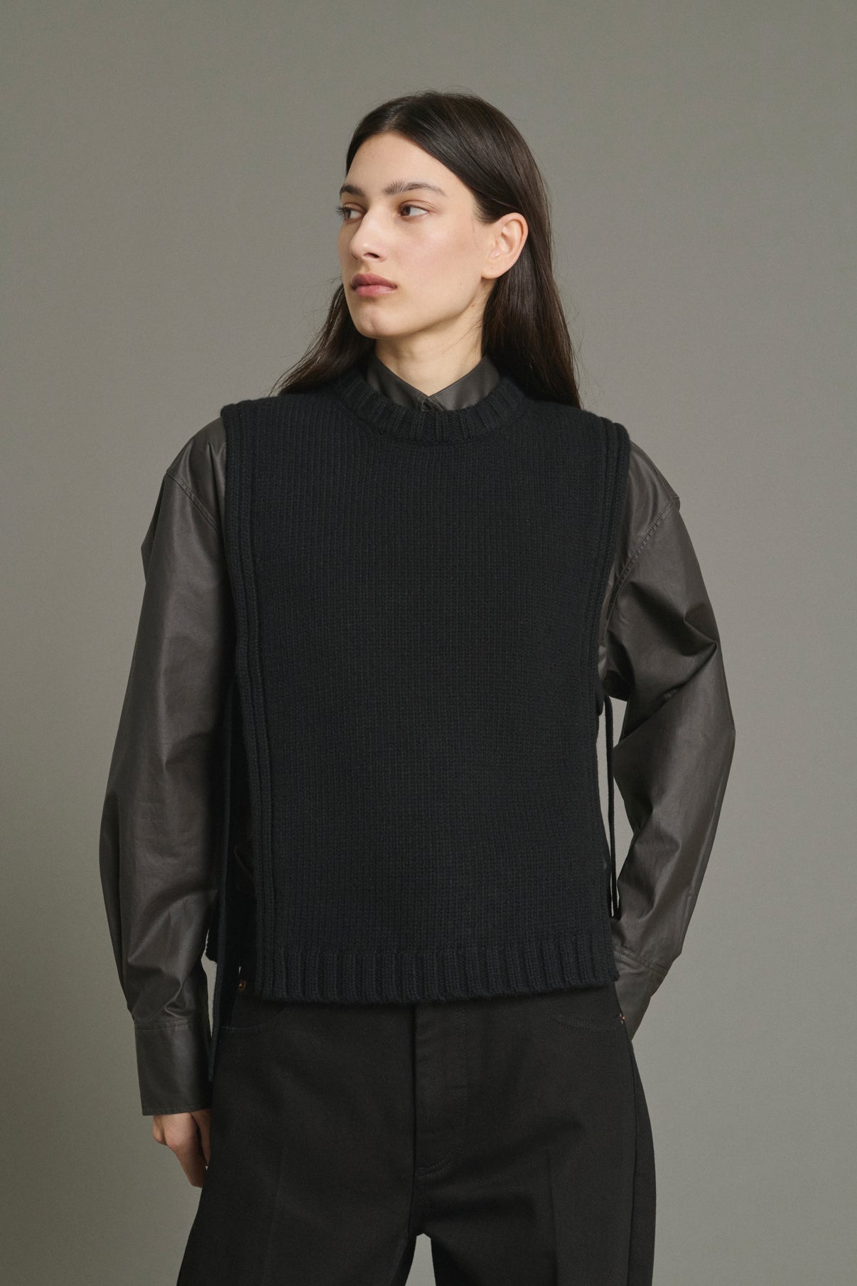 Jersey Uzel - Negro - Lana - Mujer vue 3