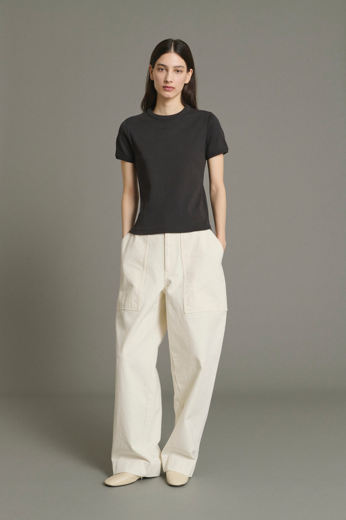 Camiseta Aristide - Carbón - Algodón - Mujer vue 1