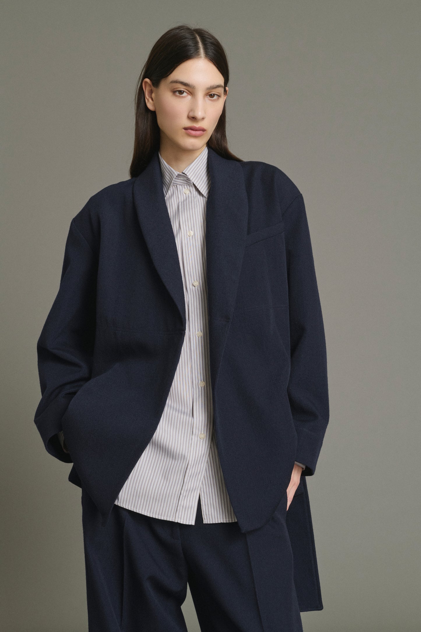 Chaqueta Come - Navy - Lana - Mujer