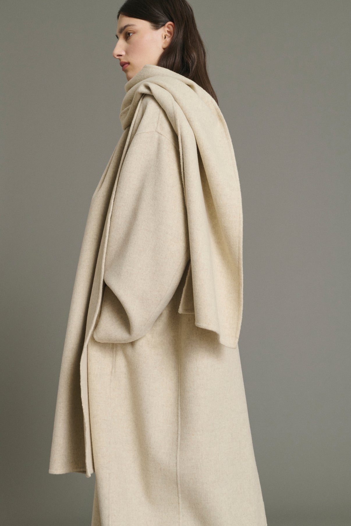 Abrigo Finn - Crudo/Gris - Lana - Mujer vue 3