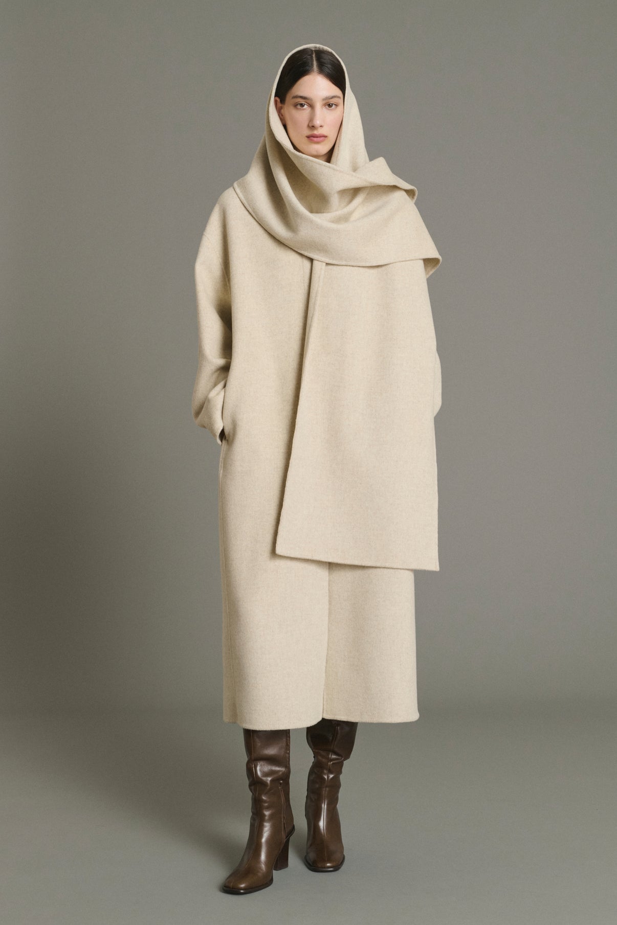 Abrigo Finn - Crudo/Gris - Lana - Mujer vue 4
