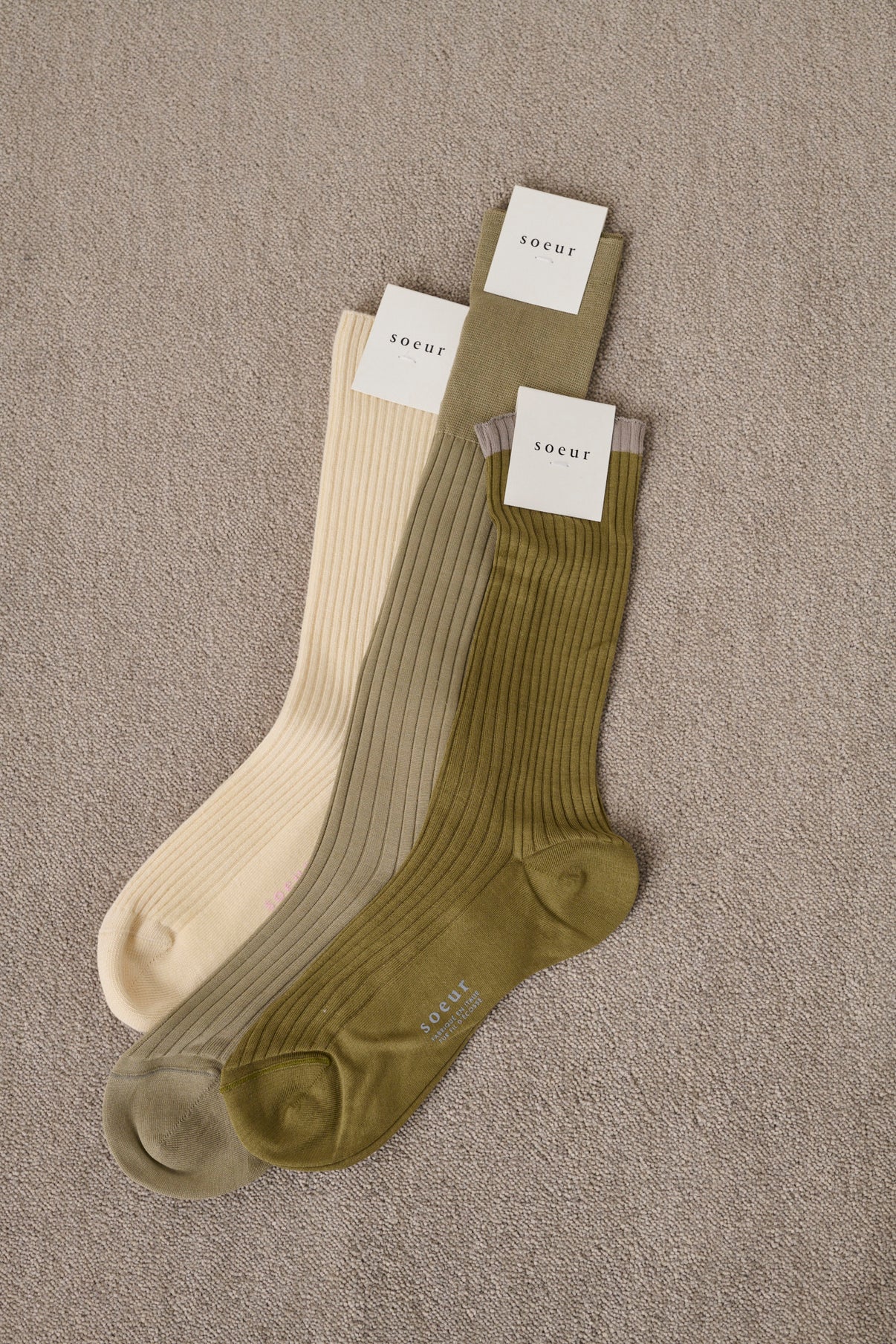 Calcetines Izar - Caqui - Algodón - Mujer vue 2