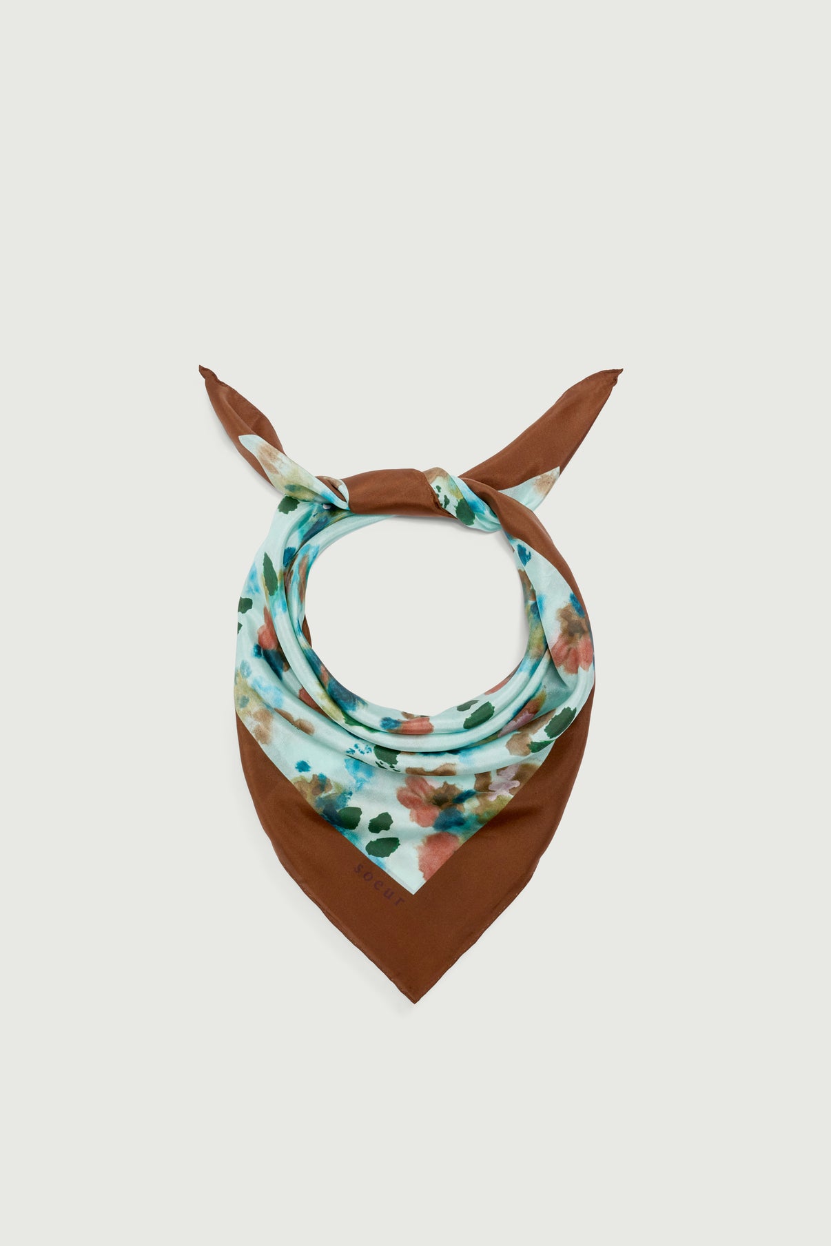 Pañuelo Capucine - Turquesa - Seda - Mujer vue 2