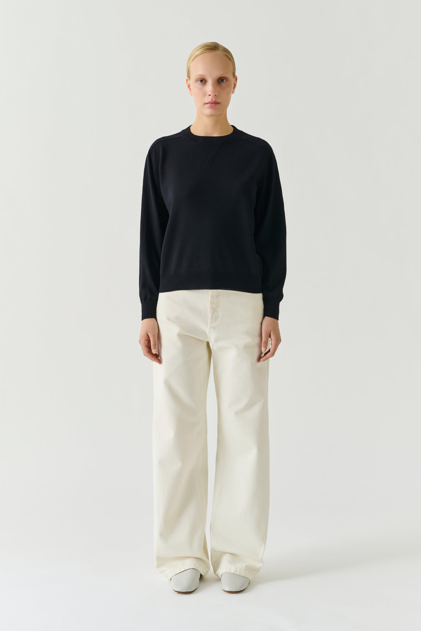 Jersey Pio - Negro - Lana merino - Mujer