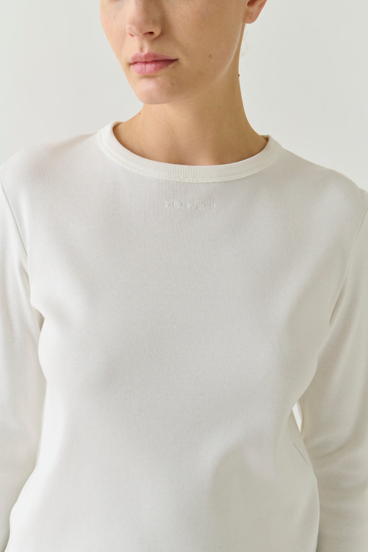 T-Shirt Flavie - Blanco Algodón Orgánico Manga Larga - Soeur vue 4