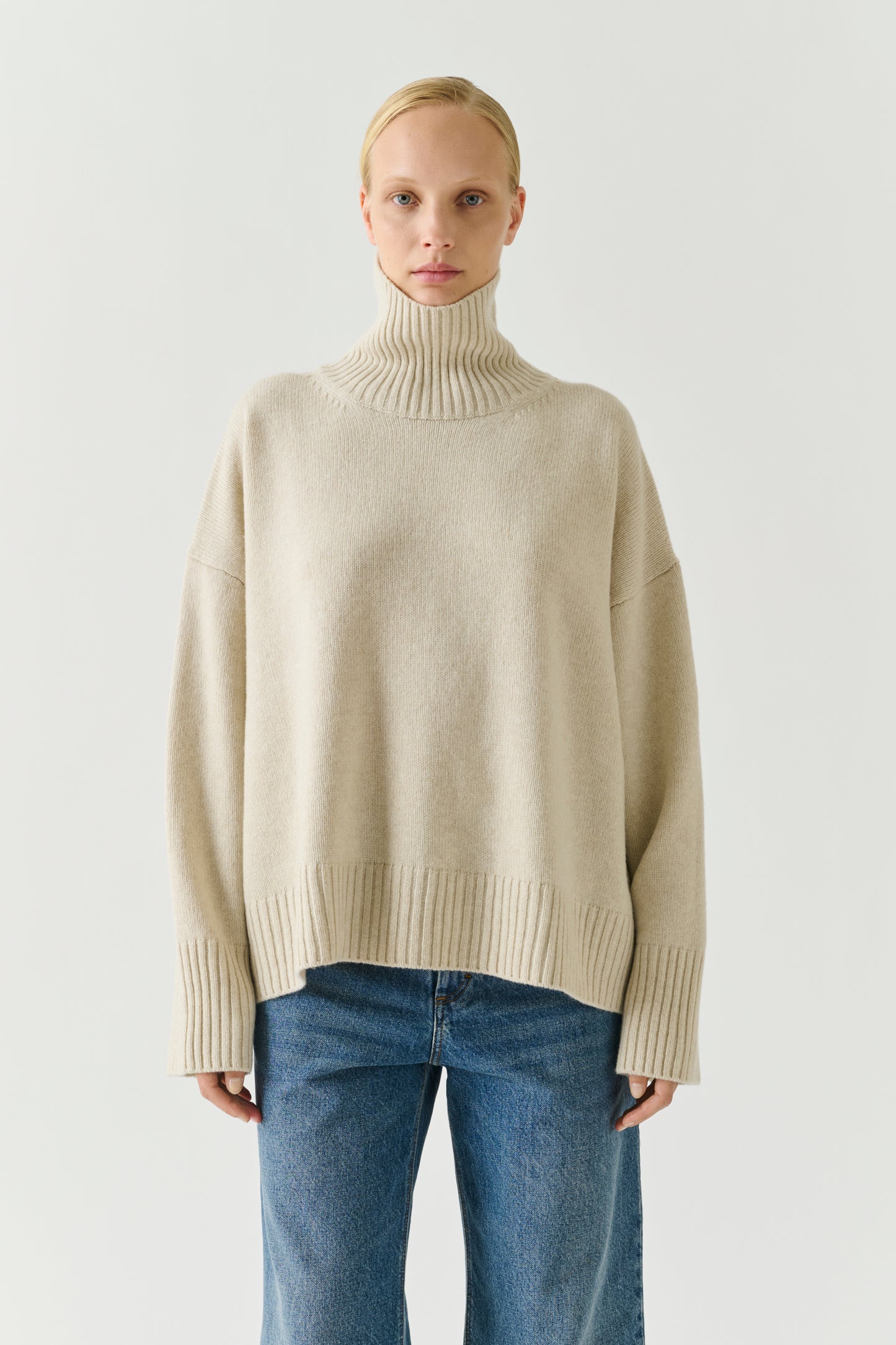 Jersey William - Crudo Jaspeado Lana Merino Cuello Alto - Soeur