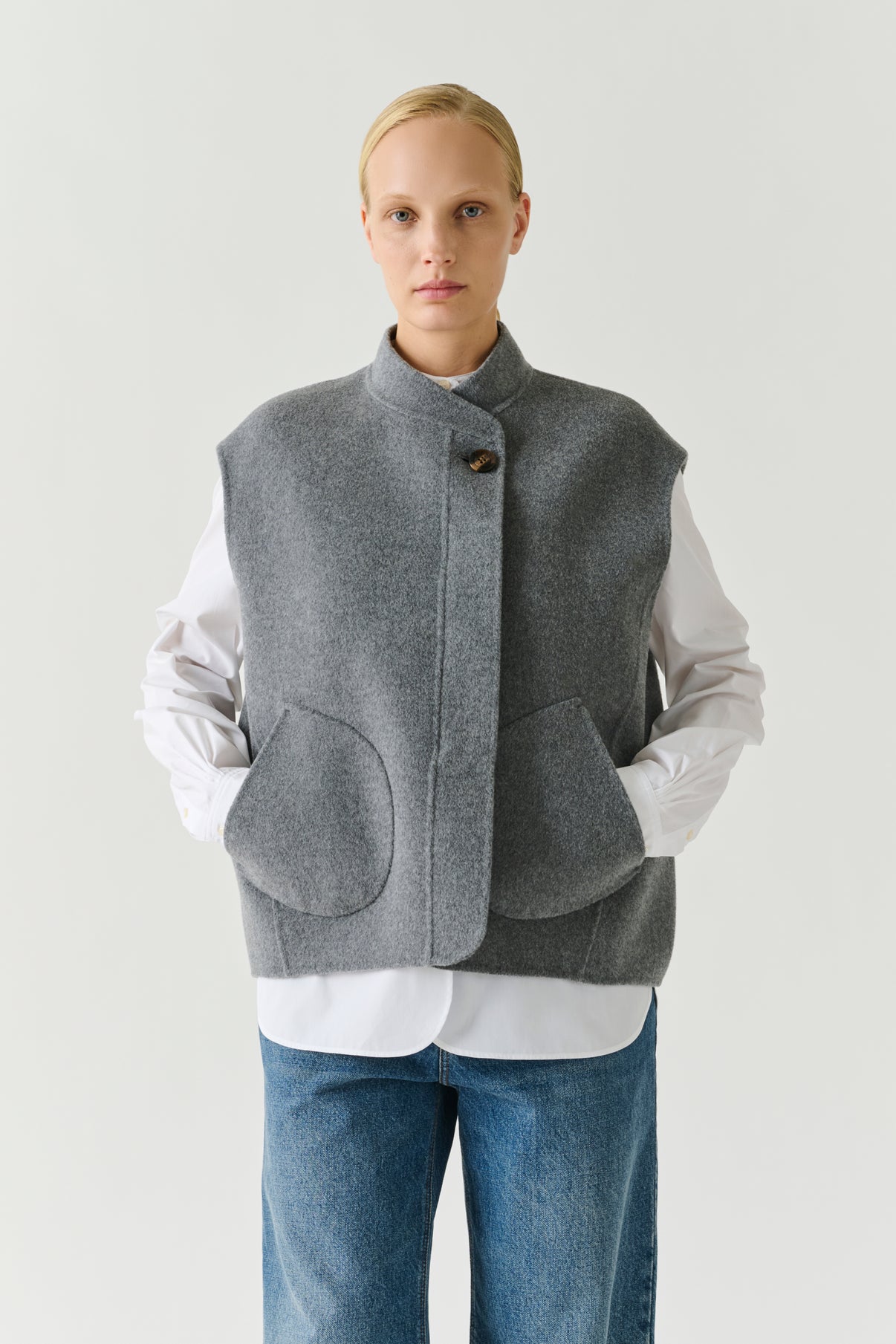 Cazadora Adeline - Gris claro - Lana - Mujer vue 1