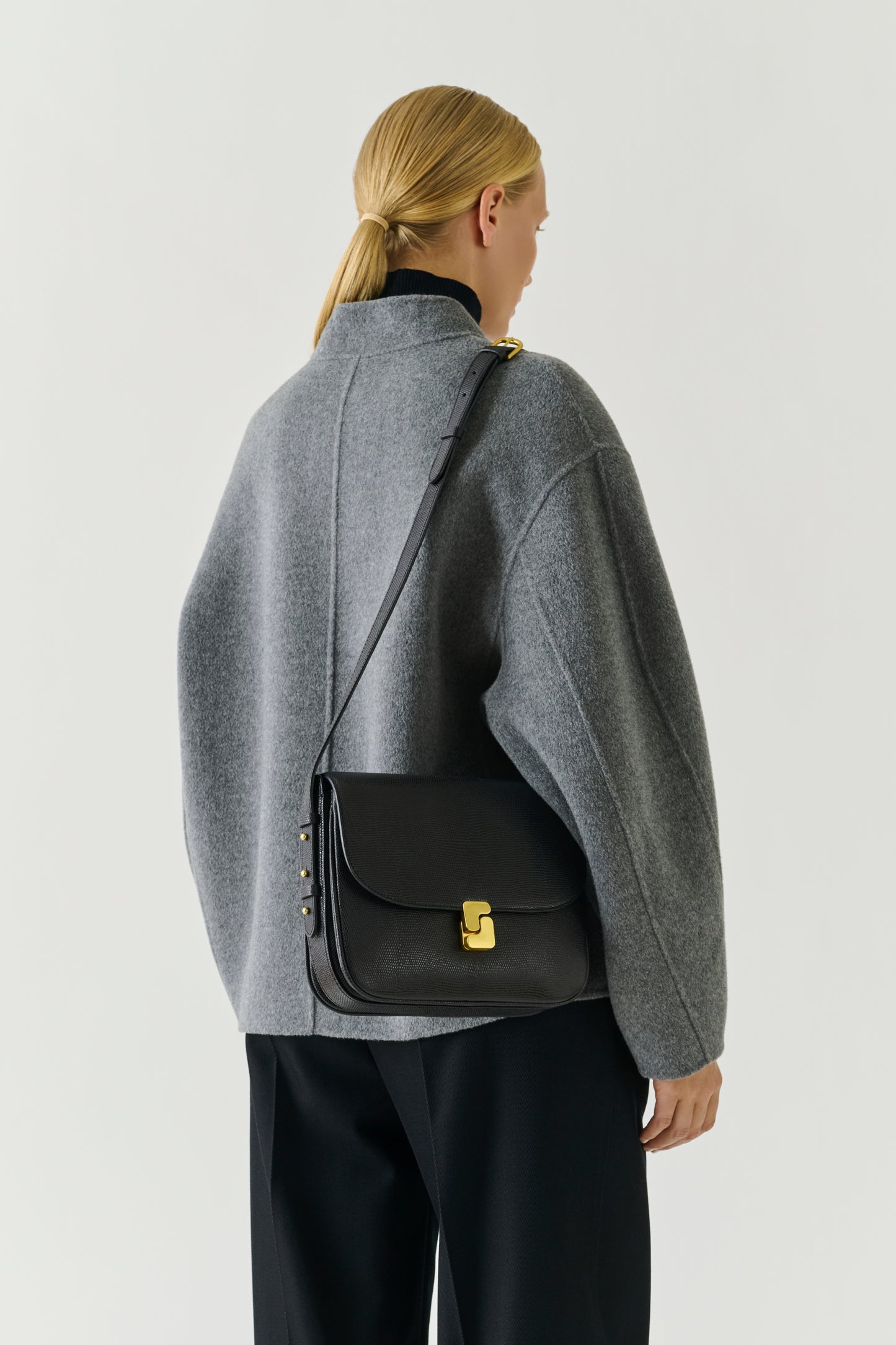 Bolso Bellissima Maxi - Negro - Cuero - Mujer