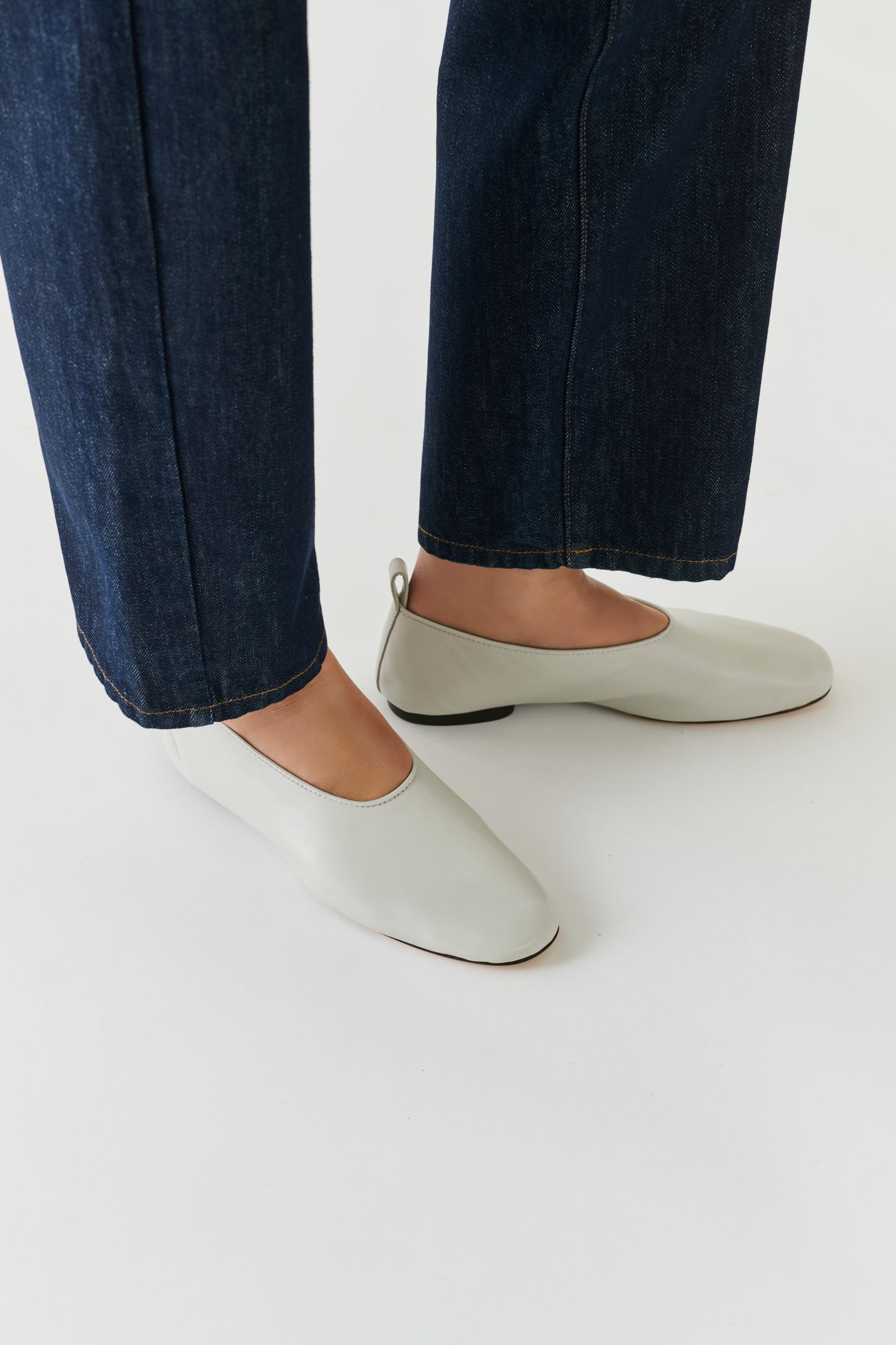 Bailarinas Bala - Gris claro - Cuero - Mujer