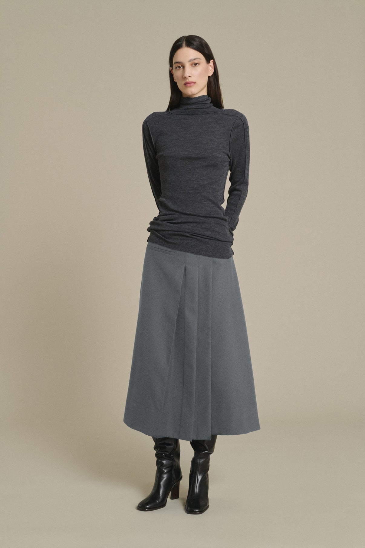 Falda Varna- Gris jaspeado - Mujer vue 1