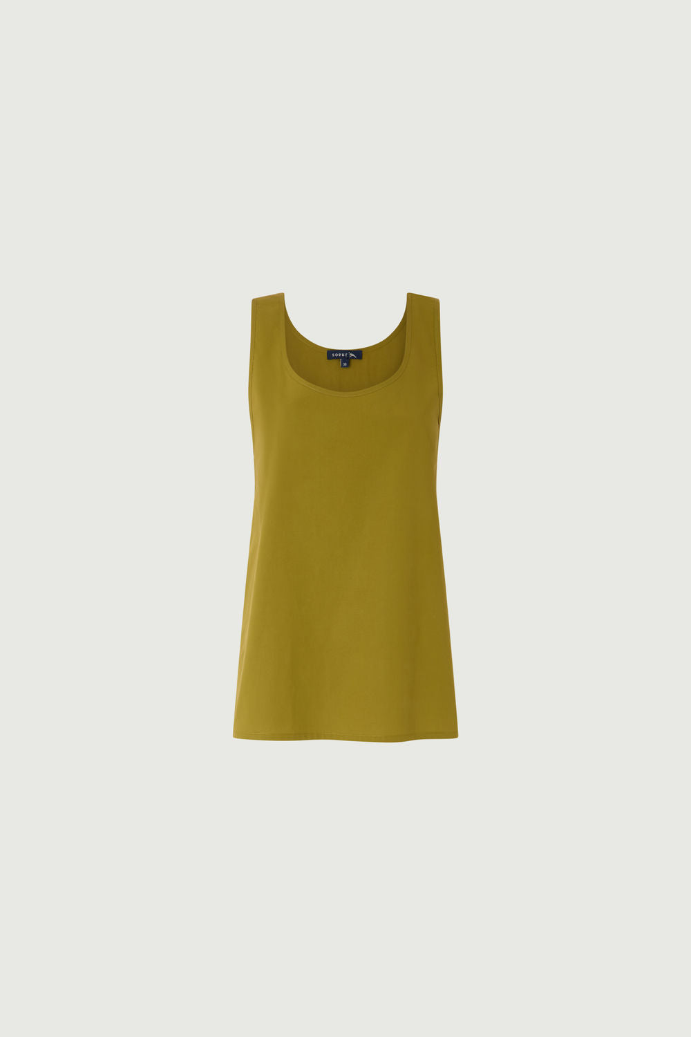 Vestido Ianni - Verde oliva algodón camiseta de tirantes incluida - Soeur