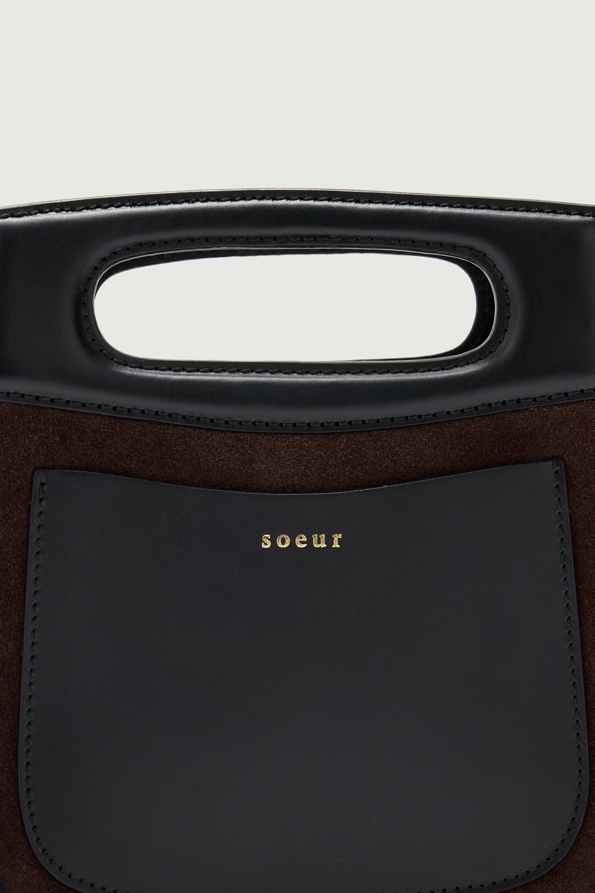 Bolso Cheri Mini - Marrón Oscuro - Cuero - Mujer vue 3