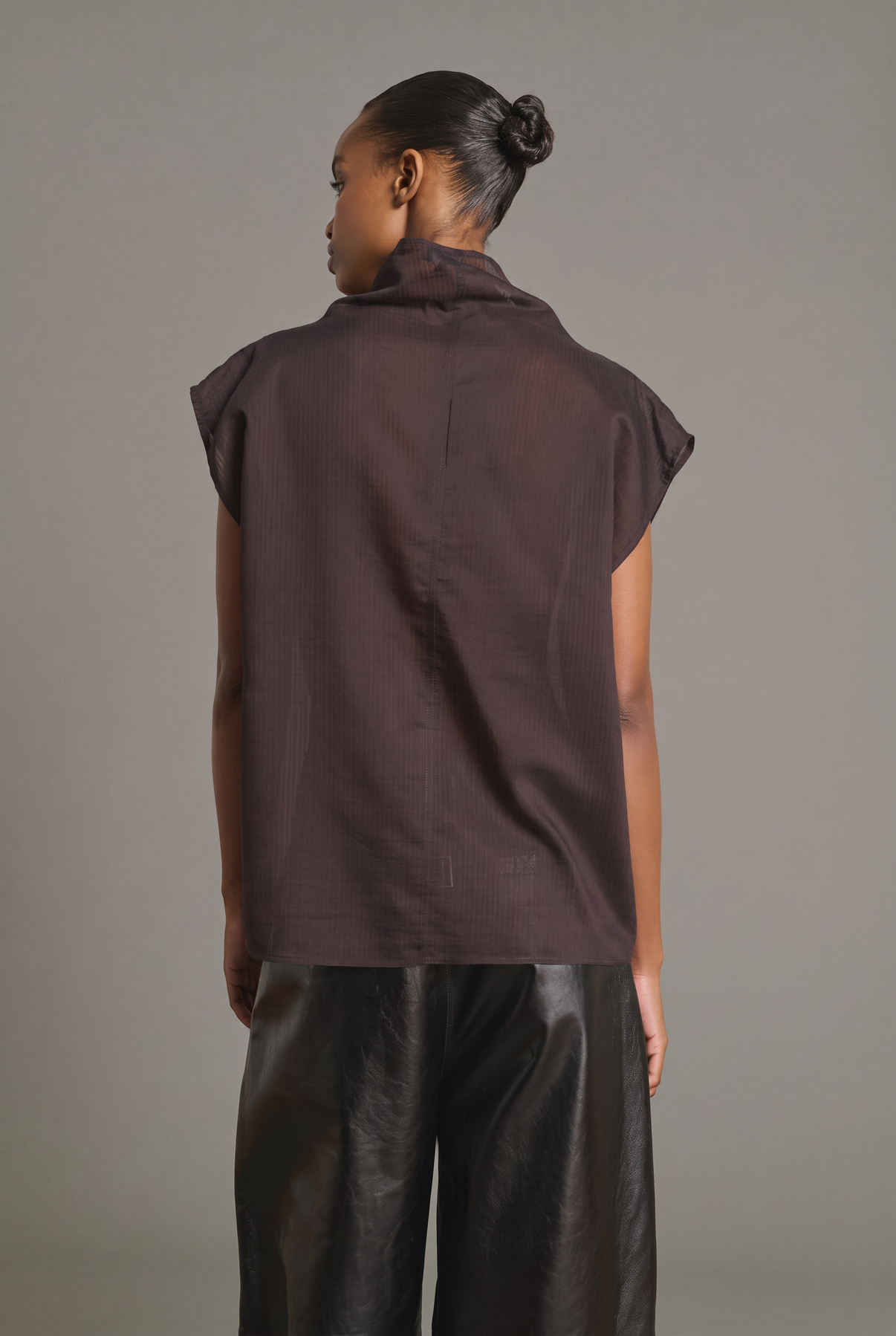 Blusa Izumi - Higo/Marrón Algodón orgánico Sin Mangas - Soeur vue 2